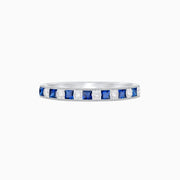 Sparklin Gemstone & Diamond Eternity Band - Shahin Jewelry